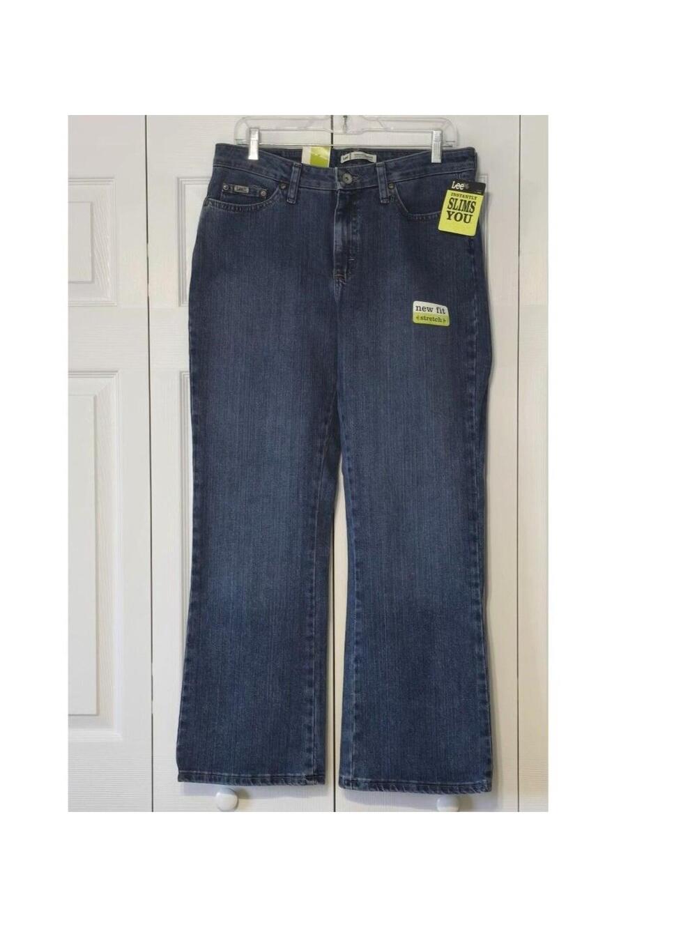 Lee Instantly Slims You Natural Bootcut Jeans Blue Stretch Denim Size 12 Short